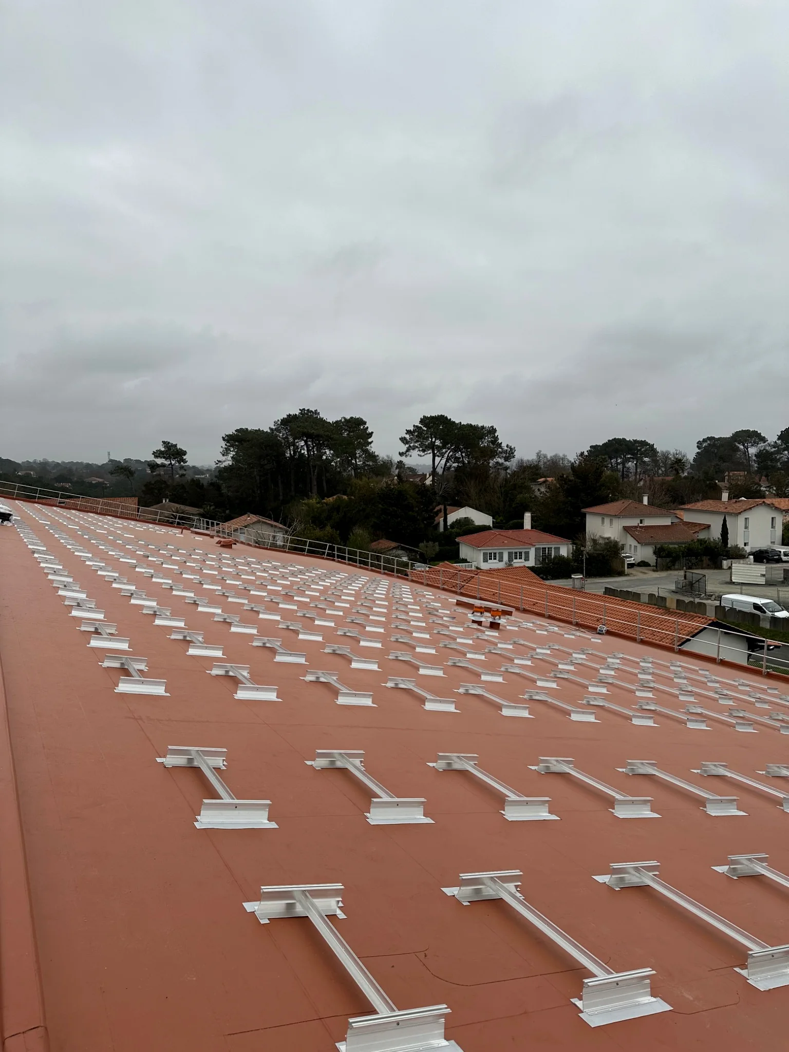 Détail de l’implantation des supports photovoltaïques