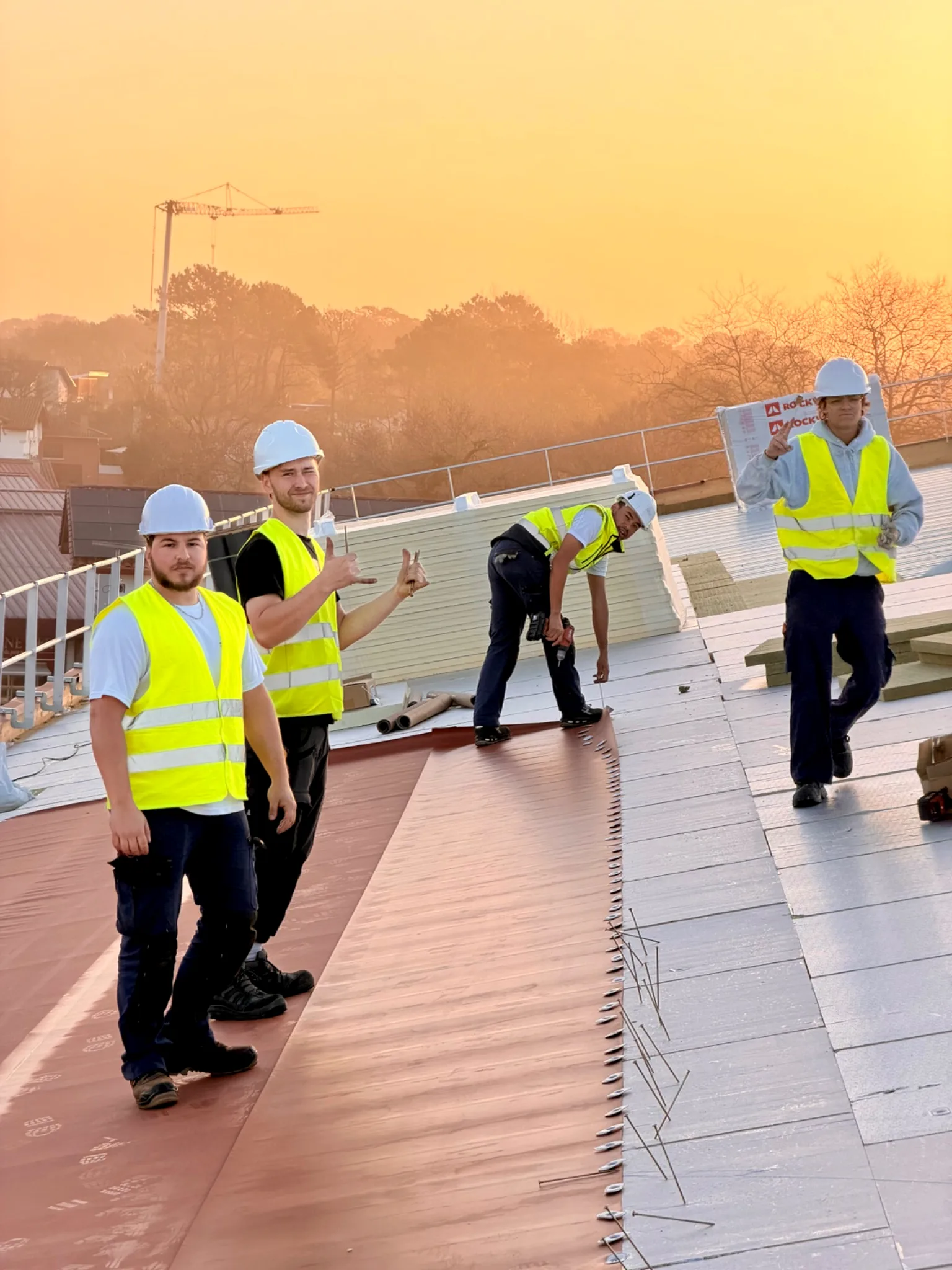 Équipe TCES Solutions Membranes sur un chantier